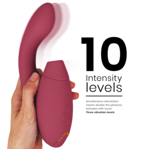 Womanizer Duo 2 — Rabbit Vibrator, Waterproof, Bordeaux — Air Pulse Vibrators — view 4