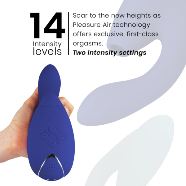 Womanizer Duo 2 — Rabbit Vibrator, Waterproof, Blue — Air Pulse Vibrators — view 6