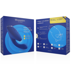 Womanizer Duo 2 — Rabbit Vibrator, Waterproof, Blue — Air Pulse Vibrators — view 4