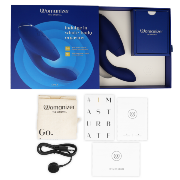 Womanizer Duo 2 — Rabbit Vibrator, Waterproof, Blue — Air Pulse Vibrators — view 2