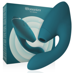 Womanizer Duo 2 — Rabbit Vibrator, Waterproof, Petrol Blue — Air Pulse Vibrators