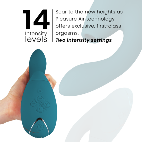 Womanizer Duo 2 — Rabbit Vibrator, Waterproof, Petrol Blue — Air Pulse Vibrators — view 7