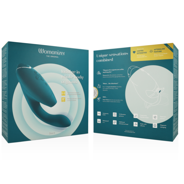 Womanizer Duo 2 — Rabbit Vibrator, Waterproof, Petrol Blue — Air Pulse Vibrators — view 6