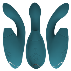 Womanizer Duo 2 — Rabbit Vibrator, Waterproof, Petrol Blue — Air Pulse Vibrators — view 4