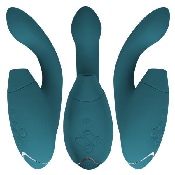 Womanizer Duo 2 — Rabbit Vibrator, Waterproof, Petrol Blue — Air Pulse Vibrators — view 4