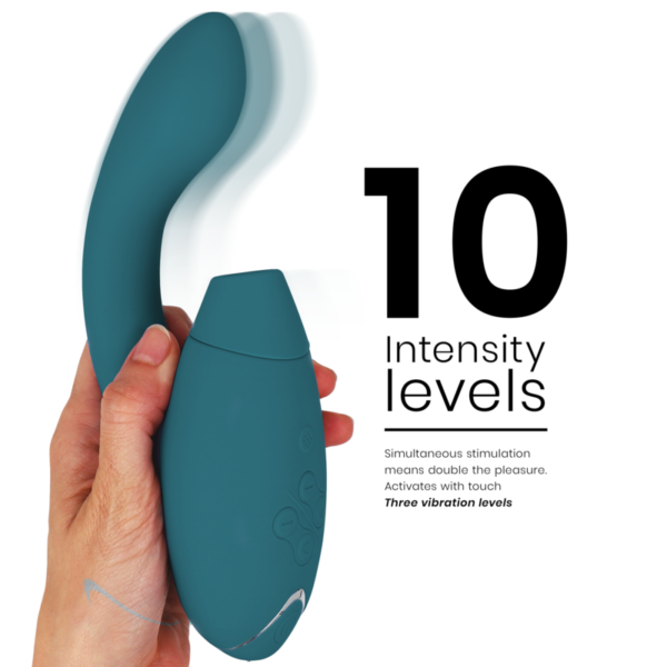 Womanizer Duo 2 — Rabbit Vibrator, Waterproof, Petrol Blue — Air Pulse Vibrators — view 2