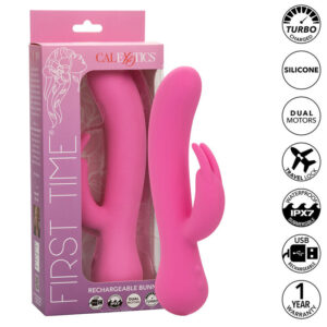 CalExotics First Time Bunny — Rabbit Vibrator, Rechargeable, Pink — Rabbit Vibrators — view 2