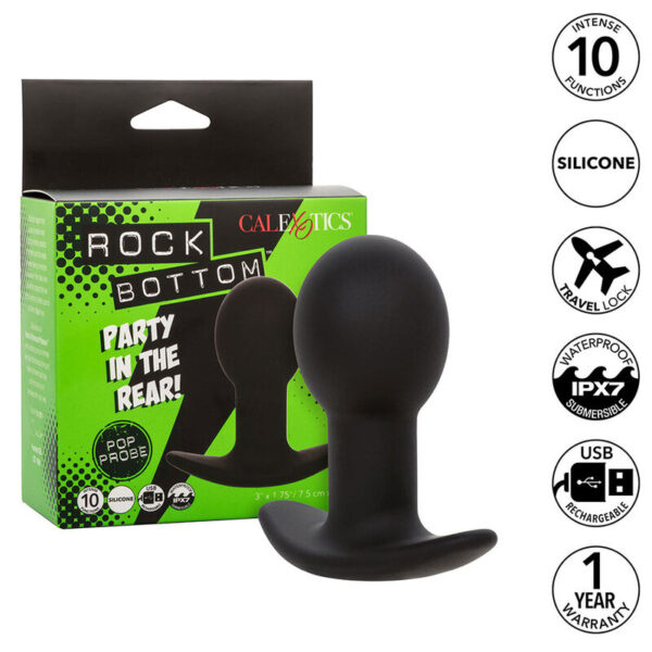 CalExotics Rock Bottom Pop — Vibrating Butt Plug, Rechargeable — Anal — view 2