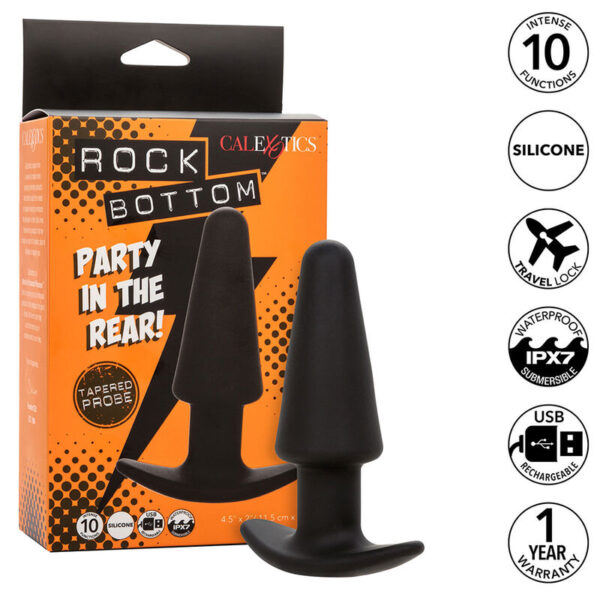CalExotics Rock Bottom Tapered — Vibrating Butt Plug — Anal — view 10