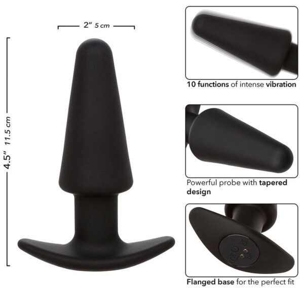 CalExotics Rock Bottom Tapered — Vibrating Butt Plug — Anal — view 7