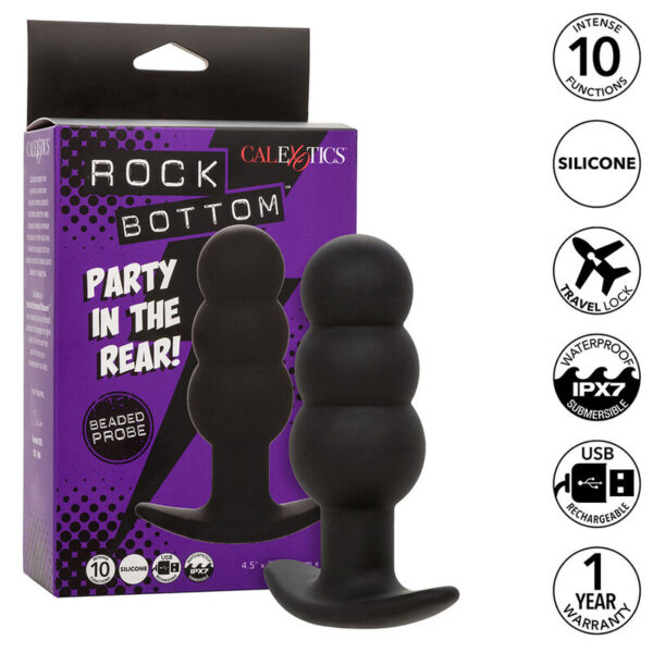 CalExotics Rock Bottom Beaded — Vibrating Butt Plug, Rechargeable — Anal — view 10