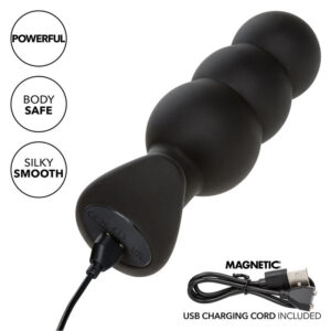 CalExotics Rock Bottom Beaded — Vibrating Butt Plug, Rechargeable — Anal — view 4