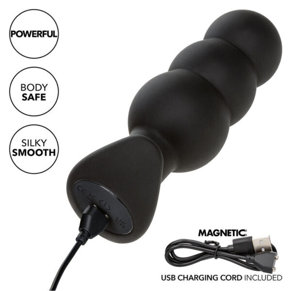 CalExotics Rock Bottom Beaded — Vibrating Butt Plug, Rechargeable — Anal — view 4