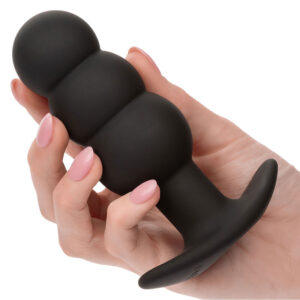 CalExotics Rock Bottom Beaded — Vibrating Butt Plug, Rechargeable — Anal — view 3