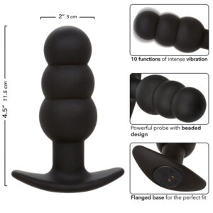 CalExotics Rock Bottom Beaded — Vibrating Butt Plug, Rechargeable — Anal — view 2