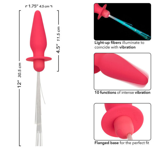 CalExotics Southern Lights — Vibrating Butt Plug, Pink — Anal — view 5