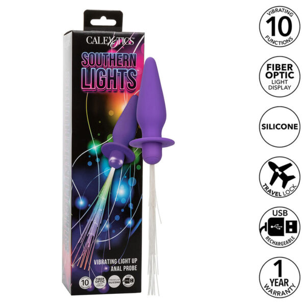 CalExotics Southern Lights — Vibrating Butt Plug, Purple — Anal — view 8