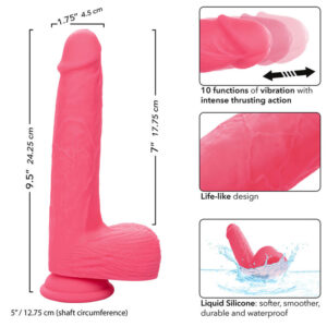 CalExotics Studs — Realistic Vibrator, 17.75 cm, Pink — Realistic Vibrators — view 3