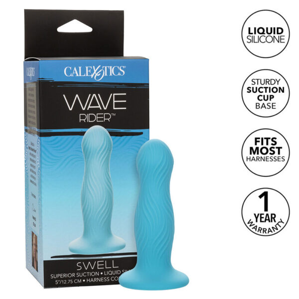 CalExotics Wave Rider Swell — Anal Dildo, Suction Cup, Blue — Anal Dildos — view 8