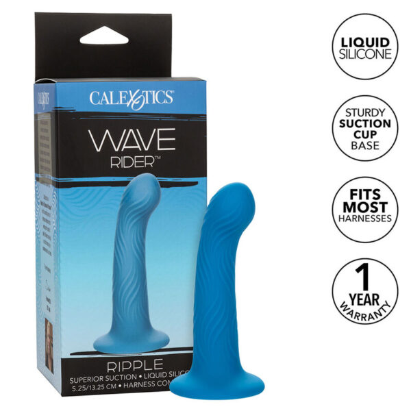 CalExotics Wave Rider Ripple — G-Spot Dildo, Suction Cup, Blue — G-Spot Dildos — view 9