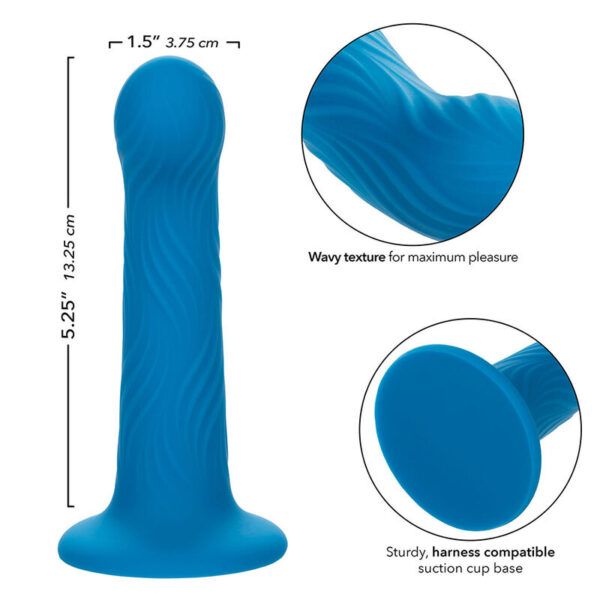 CalExotics Wave Rider Ripple — G-Spot Dildo, Suction Cup, Blue — G-Spot Dildos — view 5