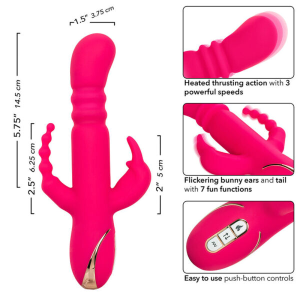 CalExotics Jack Rabbit Triple Fantasy — Vibrator, Heated — Rabbit Vibrators — view 8