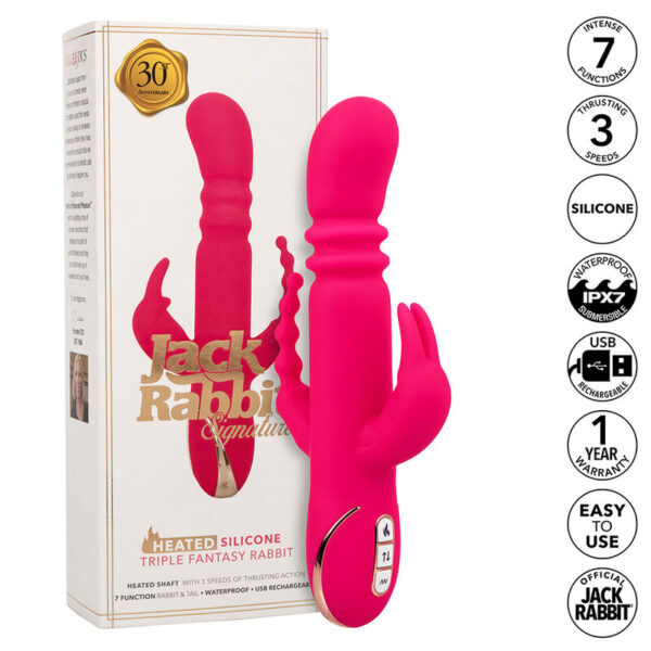 CalExotics Jack Rabbit Triple Fantasy — Vibrator, Heated — Rabbit Vibrators — view 10