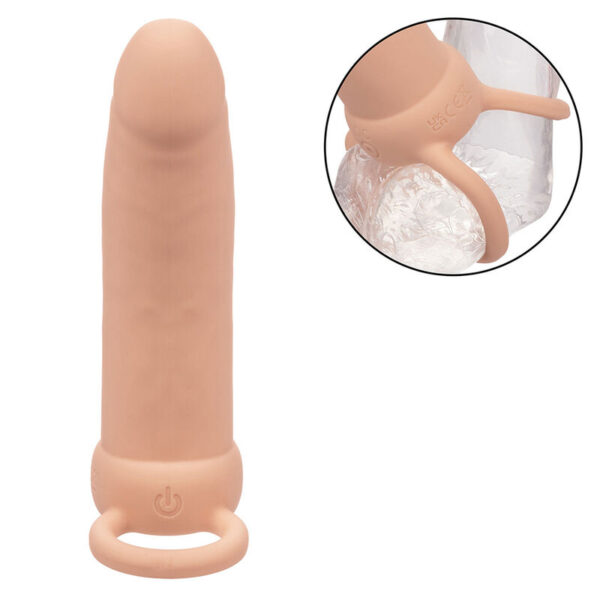 CalExotics Maxx Thick — Vibrating Cock Ring, Rechargeable, Flesh — Cock Rings — view 10