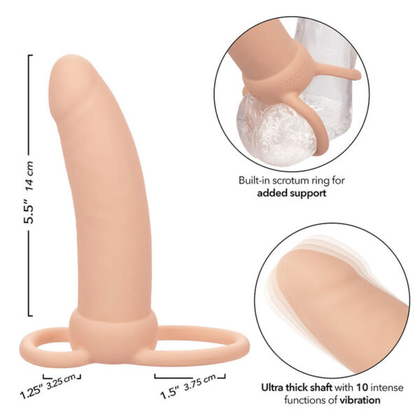 CalExotics Maxx Thick — Vibrating Cock Ring, Rechargeable, Flesh — Cock Rings — view 9