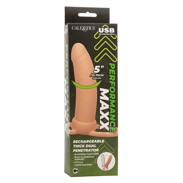CalExotics Maxx Thick — Vibrating Cock Ring, Rechargeable, Flesh — Cock Rings — view 6