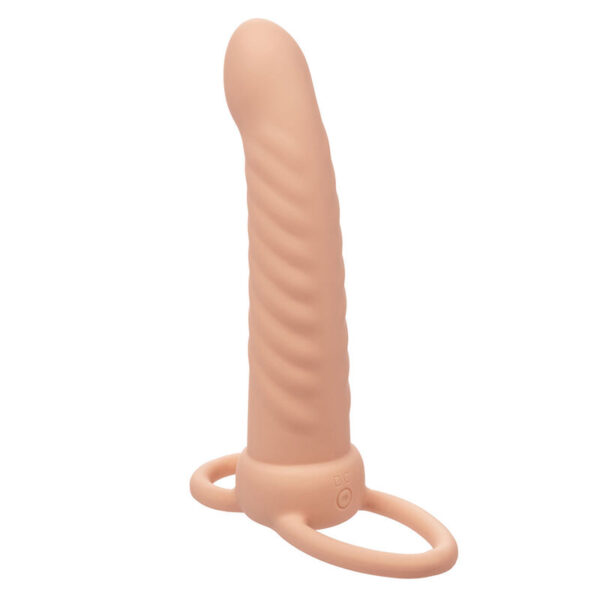 CalExotics Maxx Ribbed — Vibrating Cock Ring, Rechargeable, Flesh — Cock Rings — view 10