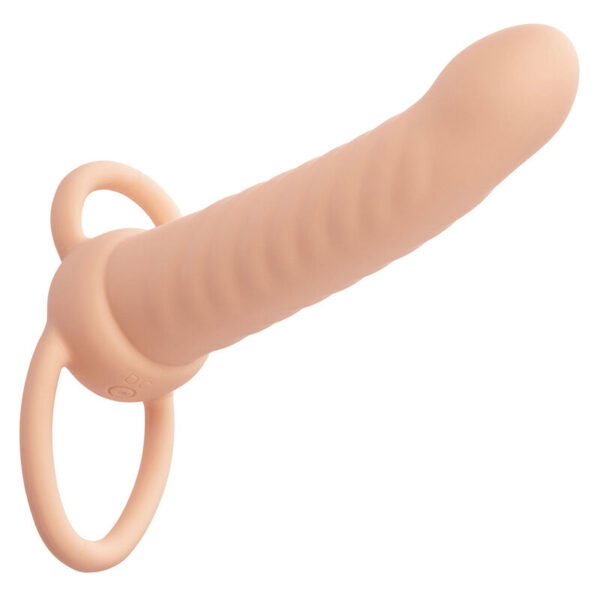 CalExotics Maxx Ribbed — Vibrating Cock Ring, Rechargeable, Flesh — Cock Rings