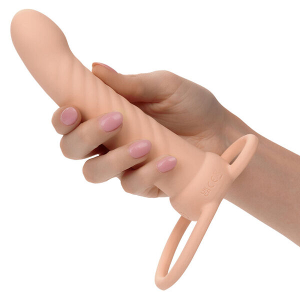 CalExotics Maxx Ribbed — Vibrating Cock Ring, Rechargeable, Flesh — Cock Rings — view 7