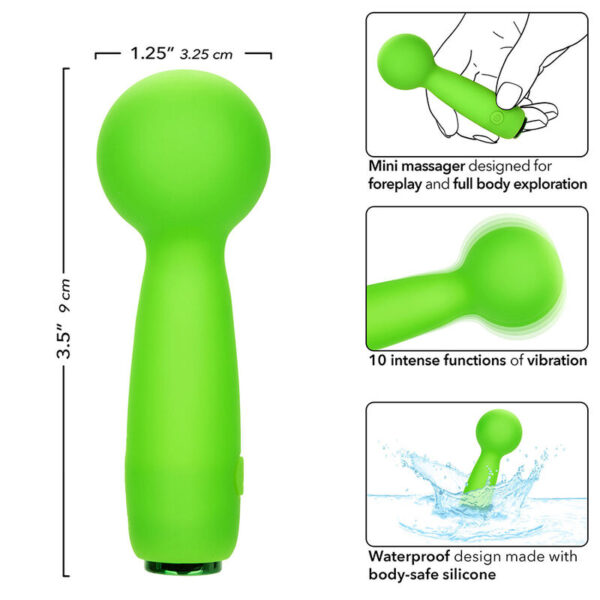 CalExotics Bubbly Vibe — Mini Vibrator, Rechargeable, Green — Handheld Massagers — view 3