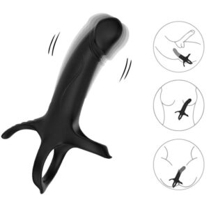 Armony Dildo — Vibrating Cock Ring, Rechargeable, Black — Cock Rings — view 2