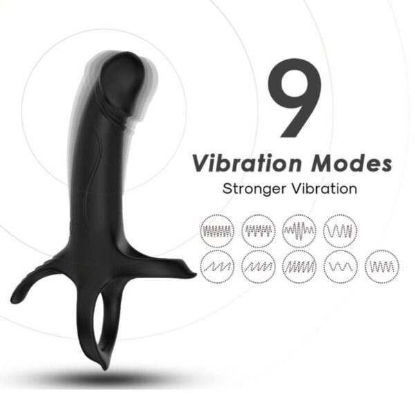 Armony Dildo — Vibrating Cock Ring, Rechargeable, Black — Cock Rings — view 4