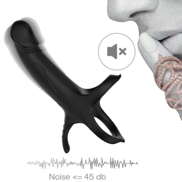 Armony Dildo — Vibrating Cock Ring, Rechargeable, Black — Cock Rings — view 12
