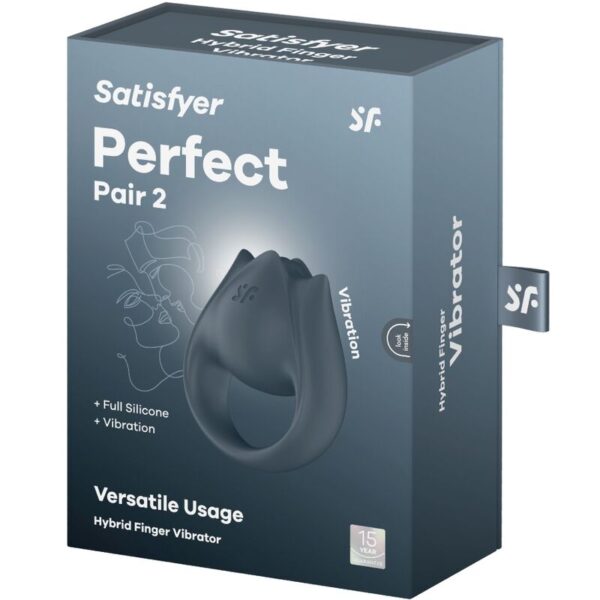 Satisfyer Perfect Pair 2 — Vibrating Cock Ring, Grey — Clitoral Stimulators — view 9