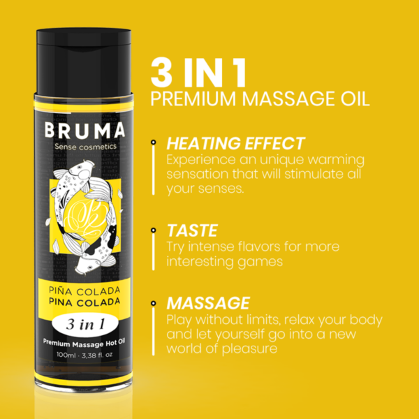 Bruma Premium 3 in 1 — Warming Massage Oil, 100 ml, Piña Colada — Body Massage Oils — view 3