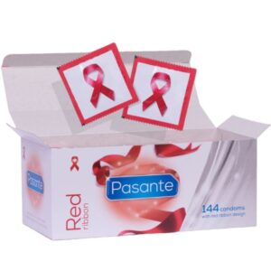 Pasante Red Ribbon — Condoms, 144 Pack — Bulk Condom Packs