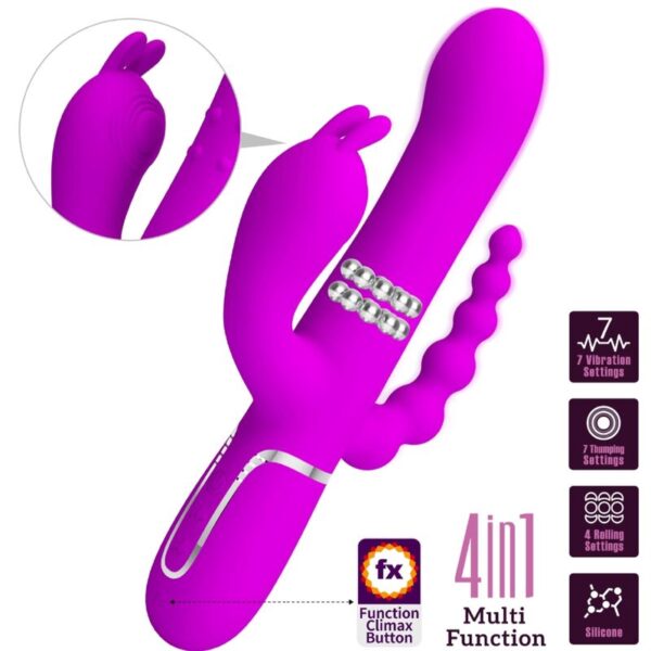 Pretty Love Cammy — Rabbit Vibrator, Silicone, Pink — Rabbit Vibrators — view 8