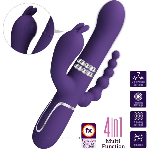 Pretty Love Cammy — Rabbit Vibrator, Silicone, Purple — Rabbit Vibrators — view 4
