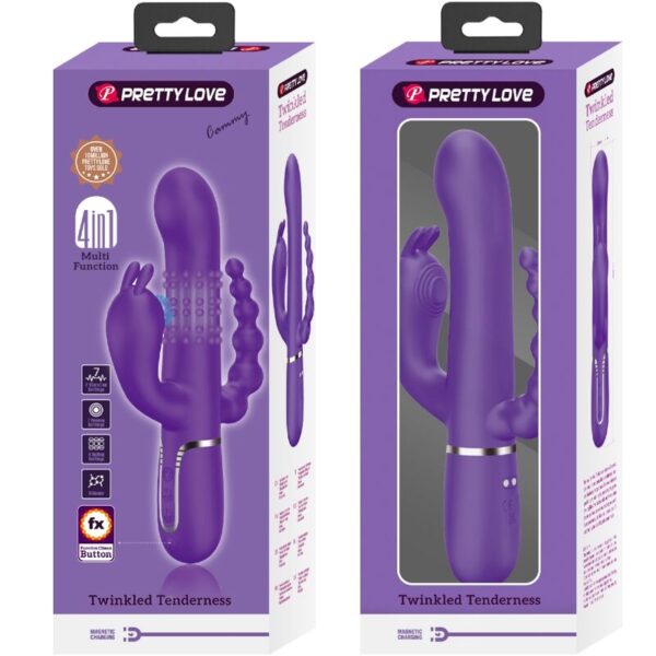 Pretty Love Cammy — Rabbit Vibrator, Silicone, Purple — Rabbit Vibrators — view 6