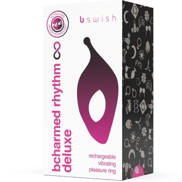B Swish Bcharmed Rhythm — Vibrating Cock Ring, Silicone, Black — Cock Rings — view 4