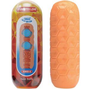 Pretty Love Twin Balls Venus — Male Masturbator, Orange — Male Masturbators