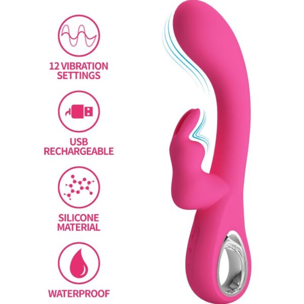 Pretty Love Novak — Rabbit Vibrator, Rechargeable, Pink — Rabbit Vibrators — view 9
