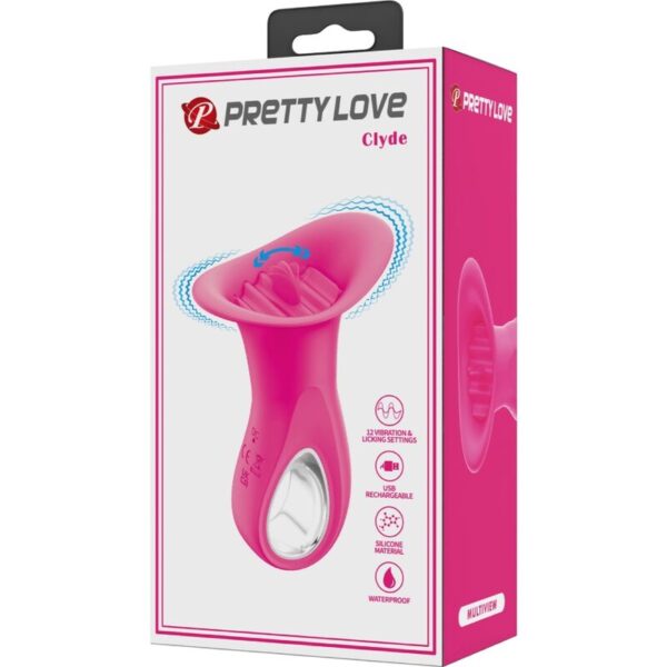 Pretty Love Clyde — Tongue Vibrator, Rechargeable, Pink — Clitoral Vibrators — view 3