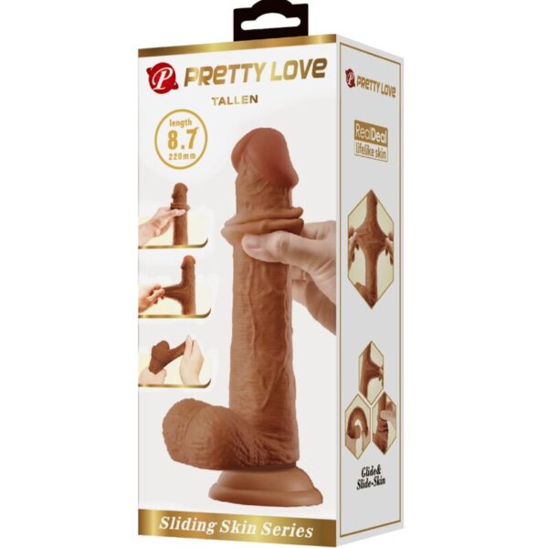 Pretty Love Tallen — Realistic Dildo, Suction Cup, 22 cm, Brown — Dildos — view 2