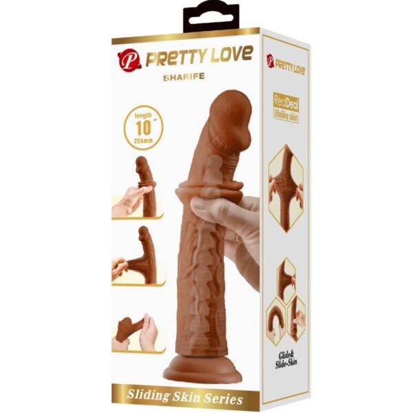 Pretty Love Sharife — Realistic Dildo, Suction Cup, 25 cm, Brown — Dildos — view 6