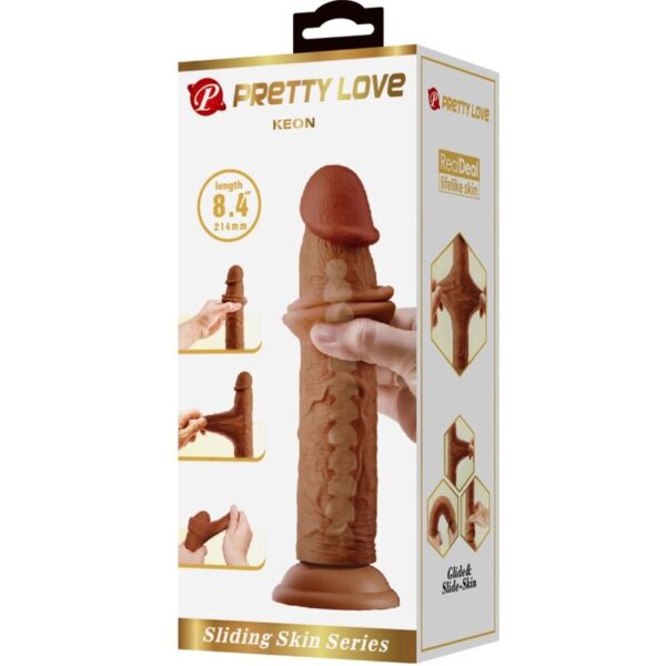 Pretty Love Keon — Realistic Dildo, Suction Cup, 21 cm, Brown — Dildos — view 7